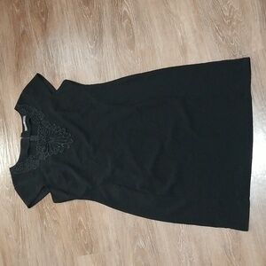 (XL) Signature Collection Minimalist Black Dress Classic Fitted Date Formal